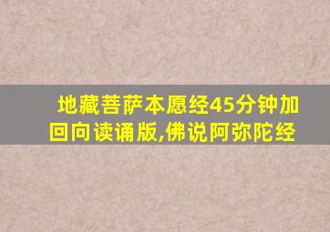 地藏菩萨本愿经45分钟加回向读诵版,佛说阿弥陀经