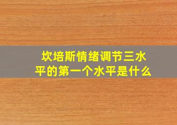 坎培斯情绪调节三水平的第一个水平是什么