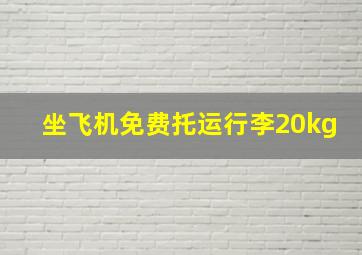 坐飞机免费托运行李20kg