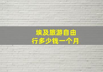 埃及旅游自由行多少钱一个月