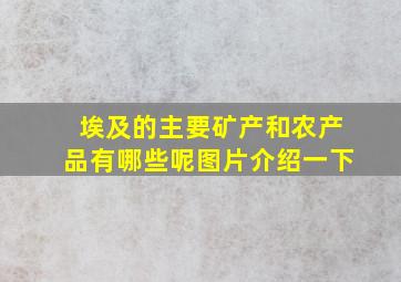 埃及的主要矿产和农产品有哪些呢图片介绍一下