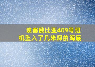 埃塞俄比亚409号班机坠入了几米深的海底