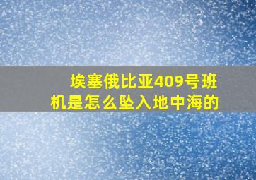 埃塞俄比亚409号班机是怎么坠入地中海的