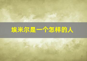 埃米尔是一个怎样的人