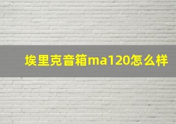 埃里克音箱ma120怎么样