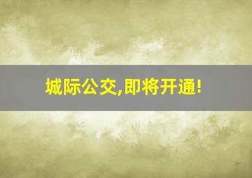 城际公交,即将开通!