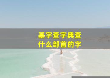 基字查字典查什么部首的字