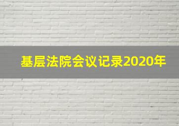 基层法院会议记录2020年