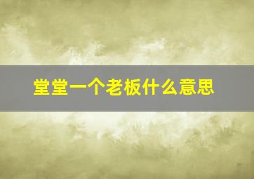 堂堂一个老板什么意思