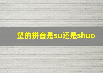 塑的拼音是su还是shuo