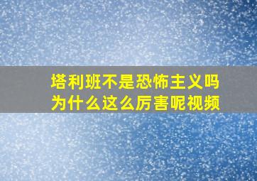 塔利班不是恐怖主义吗为什么这么厉害呢视频