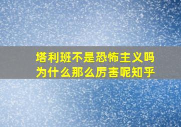 塔利班不是恐怖主义吗为什么那么厉害呢知乎