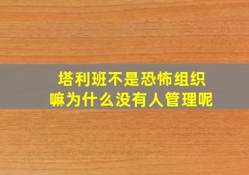 塔利班不是恐怖组织嘛为什么没有人管理呢