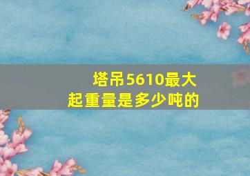 塔吊5610最大起重量是多少吨的