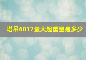 塔吊6017最大起重量是多少