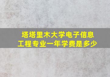 塔塔里木大学电子信息工程专业一年学费是多少