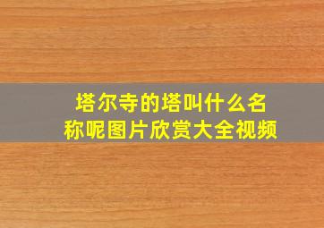 塔尔寺的塔叫什么名称呢图片欣赏大全视频