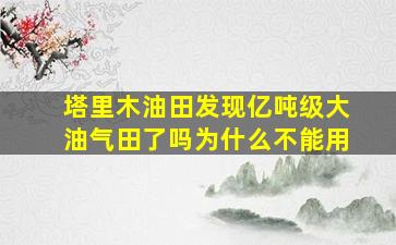 塔里木油田发现亿吨级大油气田了吗为什么不能用