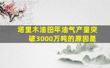 塔里木油田年油气产量突破3000万吨的原因是