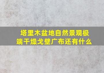 塔里木盆地自然景观极端干燥戈壁广布还有什么