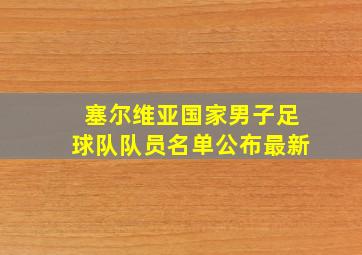 塞尔维亚国家男子足球队队员名单公布最新