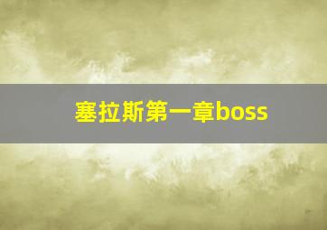 塞拉斯第一章boss