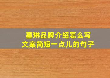 塞琳品牌介绍怎么写文案简短一点儿的句子