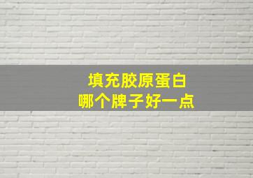 填充胶原蛋白哪个牌子好一点