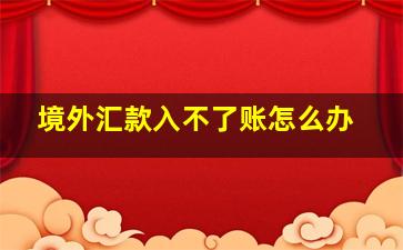 境外汇款入不了账怎么办