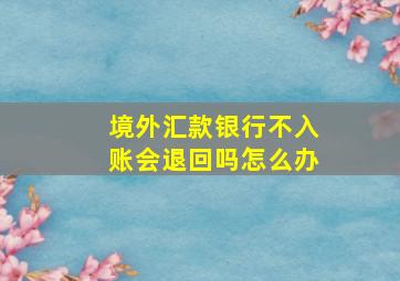 境外汇款银行不入账会退回吗怎么办