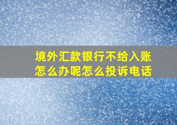 境外汇款银行不给入账怎么办呢怎么投诉电话