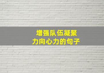 增强队伍凝聚力向心力的句子