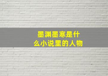 墨渊墨寒是什么小说里的人物