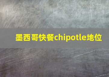 墨西哥快餐chipotle地位