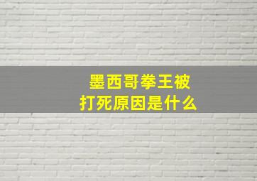 墨西哥拳王被打死原因是什么