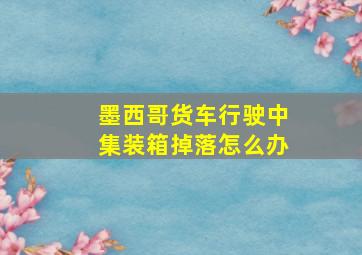 墨西哥货车行驶中集装箱掉落怎么办