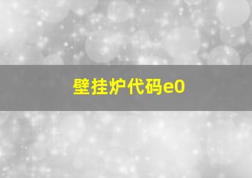 壁挂炉代码e0