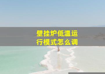 壁挂炉低温运行模式怎么调