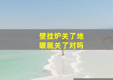 壁挂炉关了地暖就关了对吗