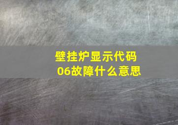 壁挂炉显示代码06故障什么意思