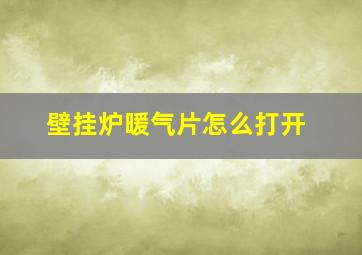 壁挂炉暖气片怎么打开