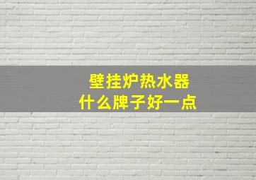 壁挂炉热水器什么牌子好一点