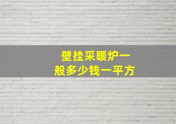 壁挂采暖炉一般多少钱一平方