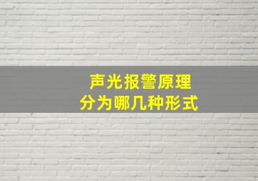 声光报警原理分为哪几种形式