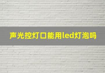 声光控灯口能用led灯泡吗