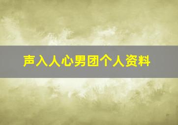 声入人心男团个人资料