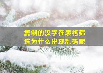 复制的汉字在表格筛选为什么出现乱码呢