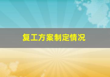 复工方案制定情况