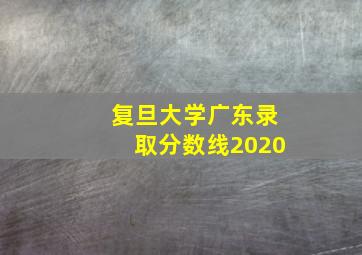 复旦大学广东录取分数线2020