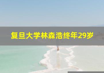 复旦大学林森浩终年29岁